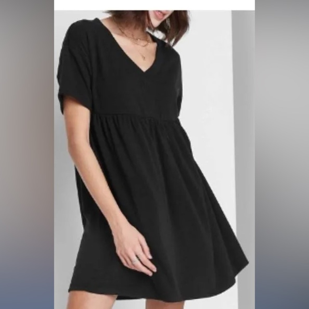 Women's XS Short Sleeve Babydoll Sweatshirt Grey Dress